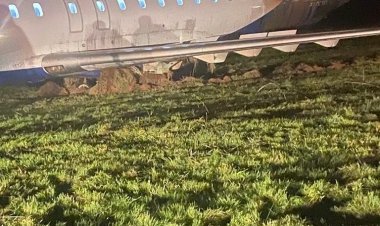 Indege ya RwandAir yaguye inyuma y’ikibuga cy’indege, nta wakomeretse